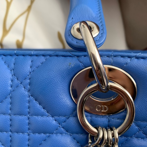 SOLD ON IG Lady Dior Medium in Royal Blue SHW - Picture 3 of 8